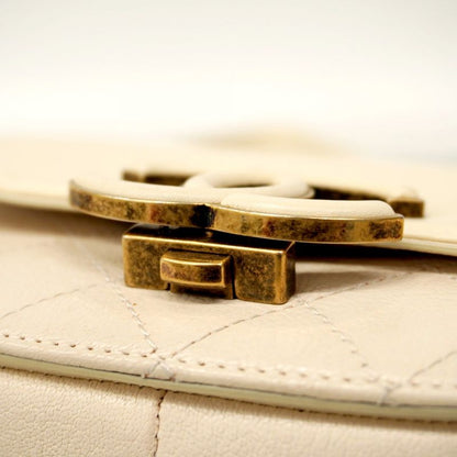 Chanel Handbag Matelasse Chain Leather White Gold Hardware 2way Bag Ladies