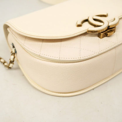 Chanel Handbag Matelasse Chain Leather White Gold Hardware 2way Bag Ladies