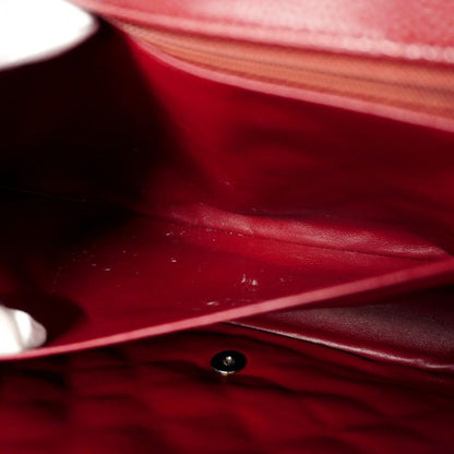 Chanel Shoulder Bag Deca Matelasse Caviar Skin Bordeaux Silver Hardware Women