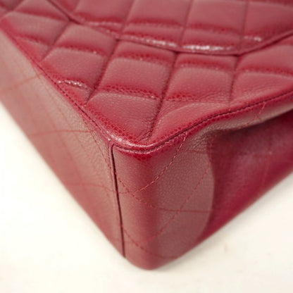 Chanel Shoulder Bag Deca Matelasse Caviar Skin Bordeaux Silver Hardware Women