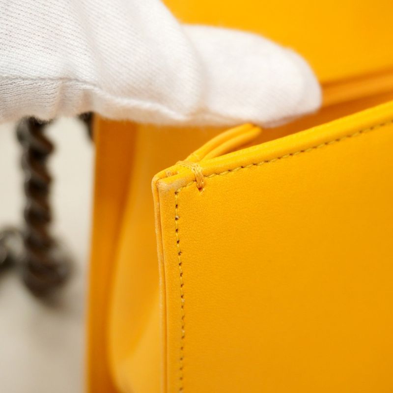 Chanel Shoulder Bag Boy Chanel Lambskin Yellow Silver Hardware Women