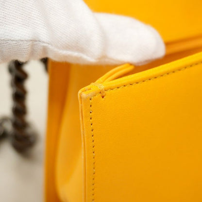 Chanel Shoulder Bag Boy Chanel Lambskin Yellow Silver Hardware Women