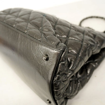 Chanel Shoulder Bag Matelasse Calfskin Black Silver Hardware Women