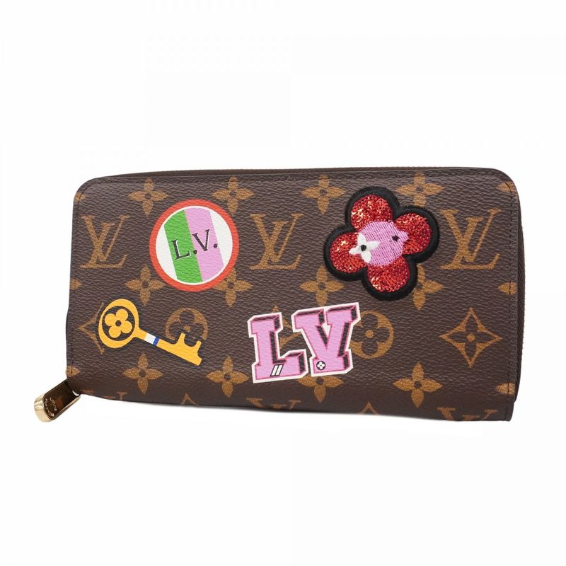 Louis Vuitton Long Wallet Monogram Patches Zippy Wallet M63392 Brown Ladies