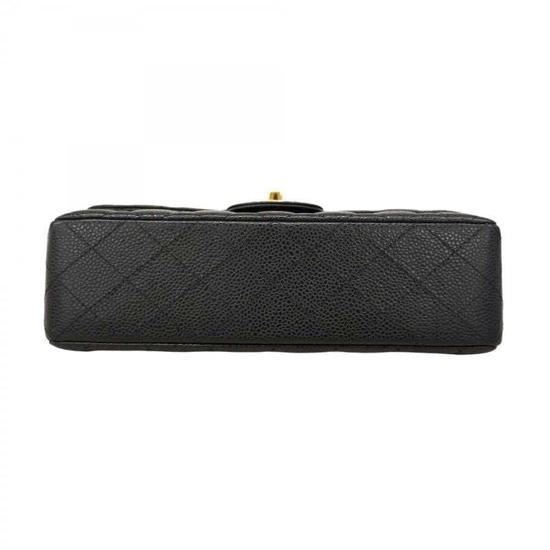 Chanel Shoulder Bag Matelasse Caviar Skin Black Gold Hardware Women
