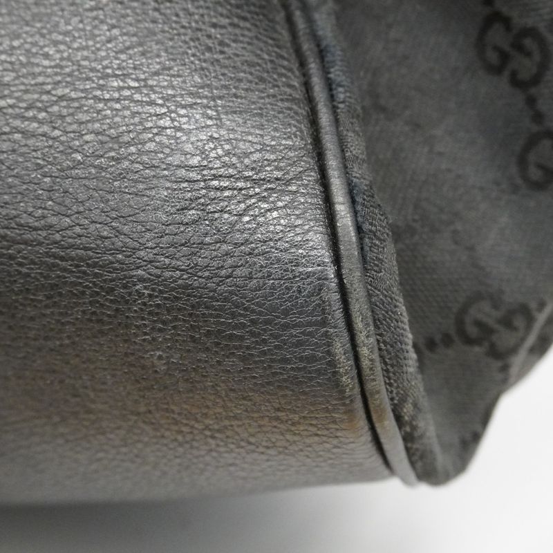 Gucci Handbag GG Canvas 223972 Canvas Black Chien Pan Gold Hardware Women