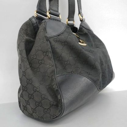 Gucci Handbag GG Canvas 223972 Canvas Black Chien Pan Gold Hardware Women
