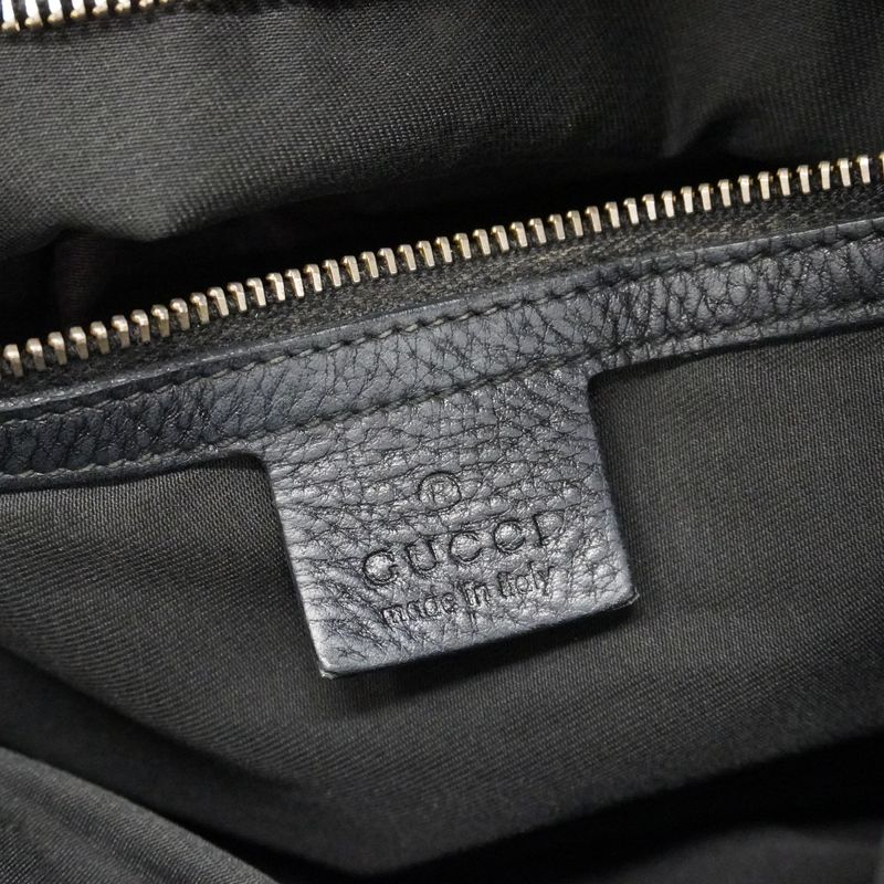 Gucci Handbag GG Canvas 223972 Canvas Black Chien Pan Gold Hardware Women