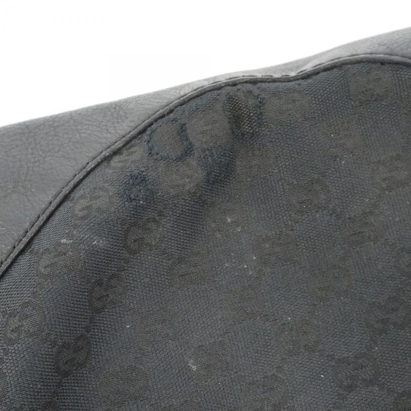 Gucci Handbag GG Canvas 223972 Canvas Black Chien Pan Gold Hardware Women