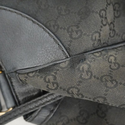 Gucci Handbag GG Canvas 223972 Canvas Black Chien Pan Gold Hardware Women