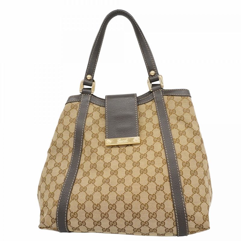 Gucci Handbag GG Canvas 364835 Canvas Brown Gold Hardware Women