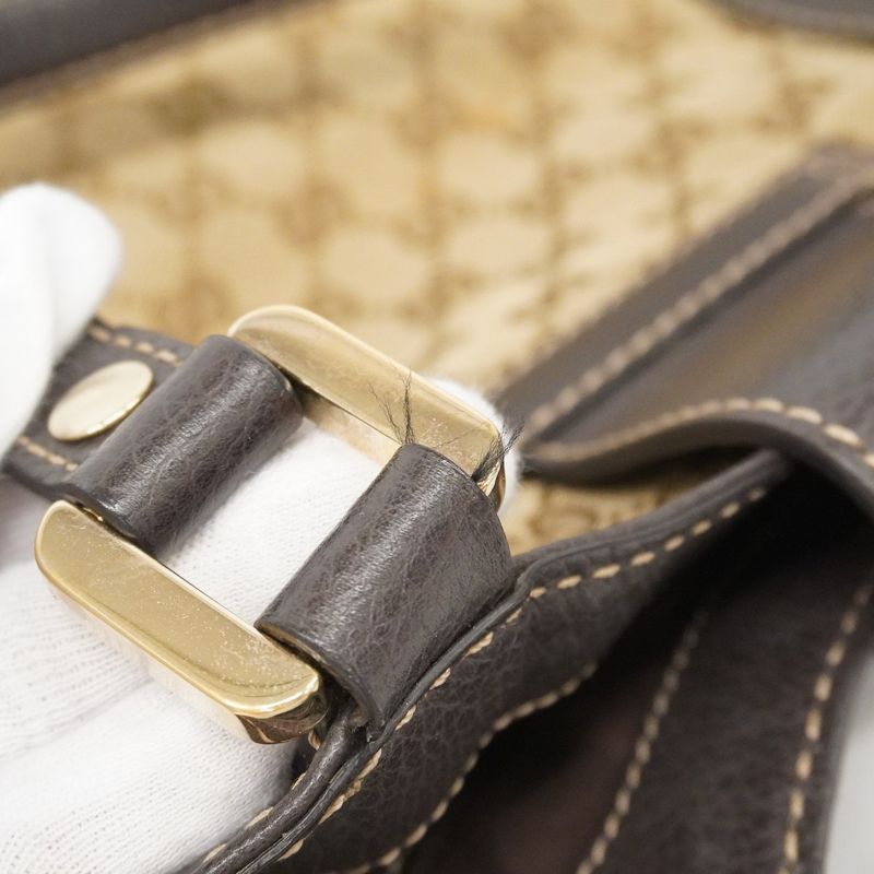 Gucci Handbag GG Canvas 364835 Canvas Brown Gold Hardware Women
