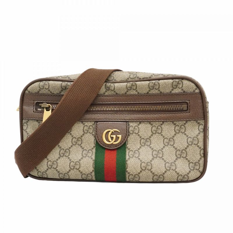 Gucci Body Bag Ophidia 574796 PVC Brown Gold Hardware Men's