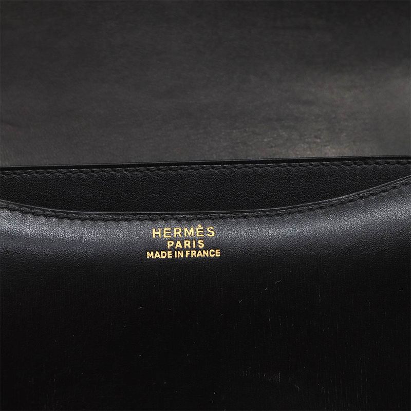 Hermes Constance Mini 18 Shoulder Bag Box Calf Black Gold Hardware 90299146