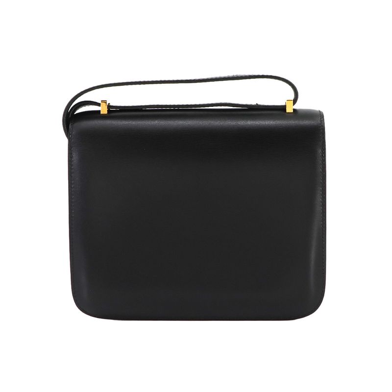 Hermes Constance Mini 18 Shoulder Bag Box Calf Black Gold Hardware 90299146