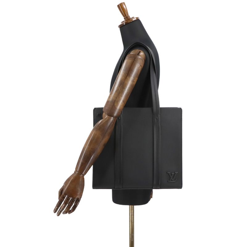 Exhibited Louis Vuitton Aerogram Takeoff Tote Bag Leather Black M57308 RFID