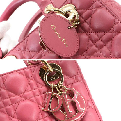 Christian DIOR Canage Lady Dior My Abcdior Small 2way Hand Bag Leather 90299594