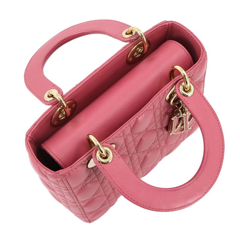 Christian DIOR Canage Lady Dior My Abcdior Small 2way Hand Bag Leather 90299594