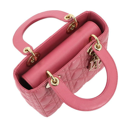 Christian DIOR Canage Lady Dior My Abcdior Small 2way Hand Bag Leather 90299594