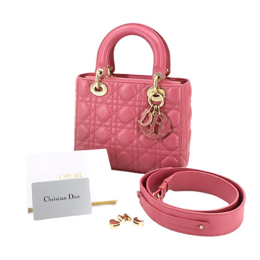 Christian DIOR Canage Lady Dior My Abcdior Small 2way Hand Bag Leather 90299594