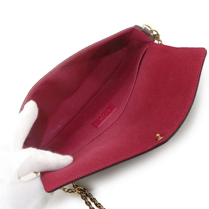Louis Vuitton Monogram Pochette Felicie Chain Wallet Brown Fuchsia M81896