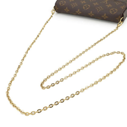 Louis Vuitton Monogram Pochette Felicie Chain Wallet Brown Fuchsia M81896