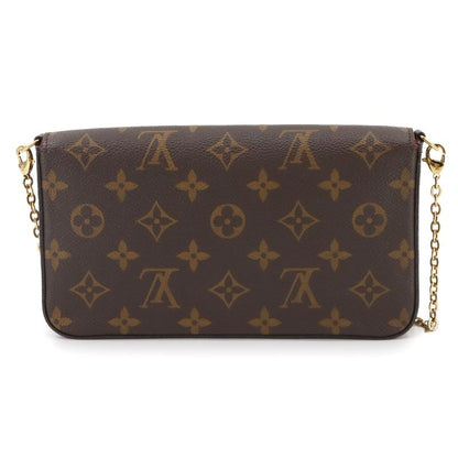 Louis Vuitton Monogram Pochette Felicie Chain Wallet Brown Fuchsia M81896