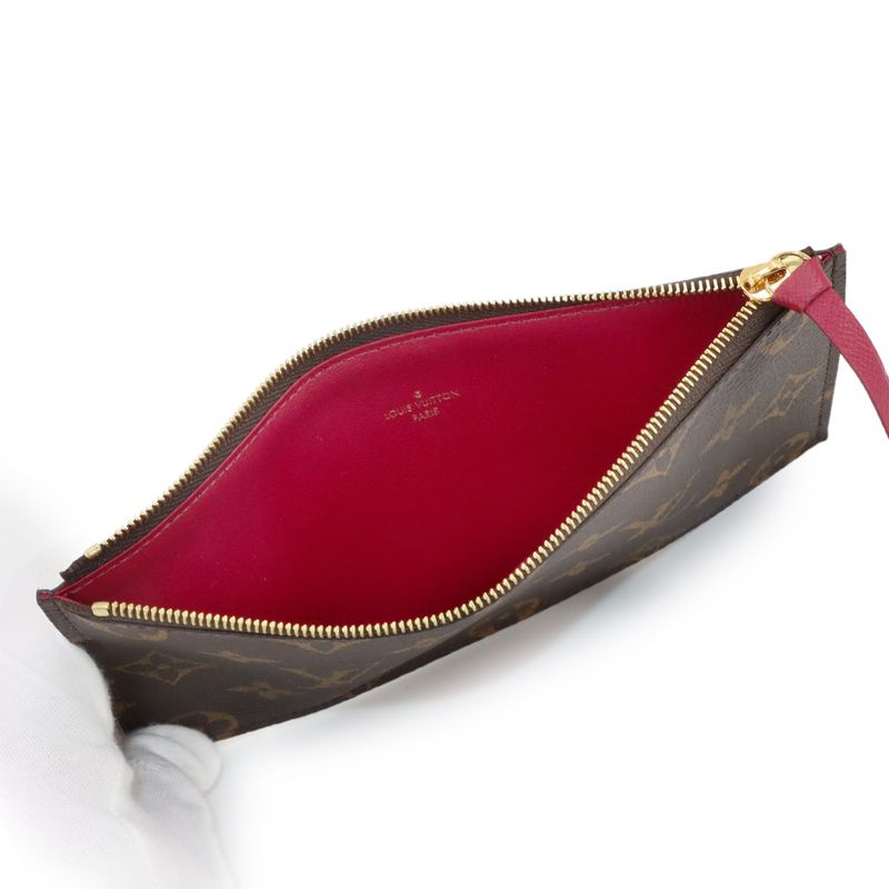 Louis Vuitton Monogram Pochette Felicie Chain Wallet Brown Fuchsia M81896