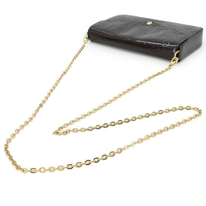 Louis Vuitton Monogram Vernis Pochette Felicie Chain Wallet Leather Amarante