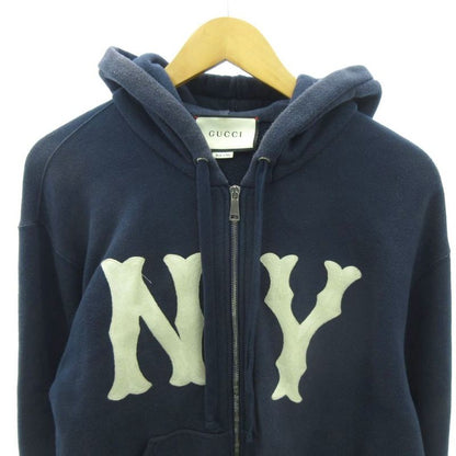 Gucci 18AW MLB New York Yankees Zip Up Hoodie Logo Patch XL Navy Blue Navy 1104