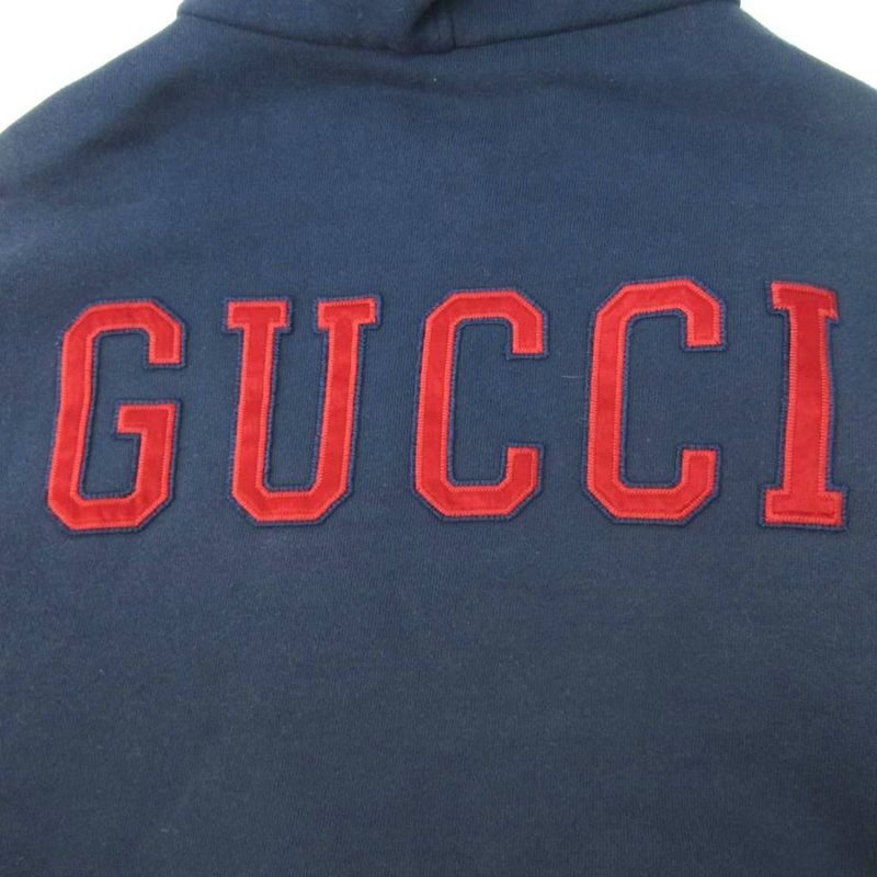 Gucci 18AW MLB New York Yankees Zip Up Hoodie Logo Patch XL Navy Blue Navy 1104