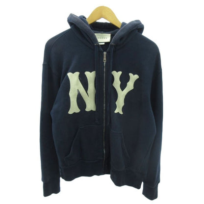 Gucci 18AW MLB New York Yankees Zip Up Hoodie Logo Patch XL Navy Blue Navy 1104