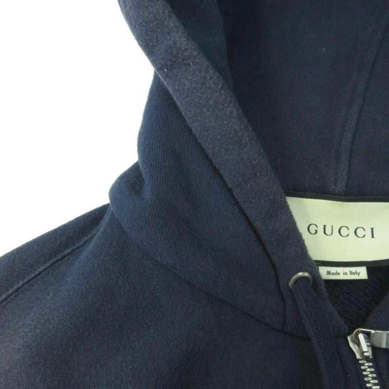 Gucci 18AW MLB New York Yankees Zip Up Hoodie Logo Patch XL Navy Blue Navy 1104