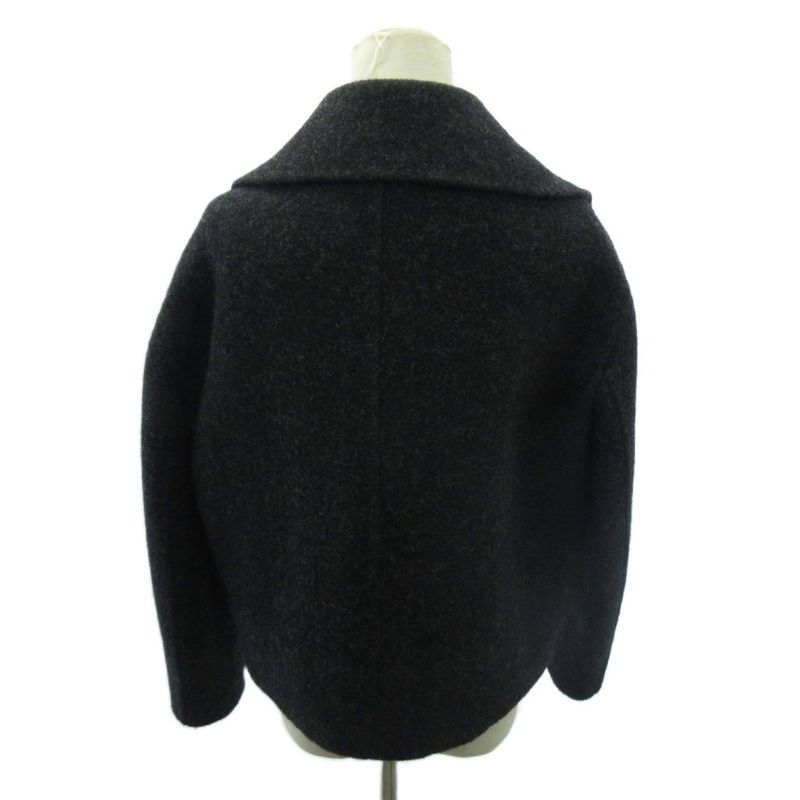 Christian DIOR Wool Melton P Coat Pea Coat Jacket Short Length F36 Gray 1104 AA
