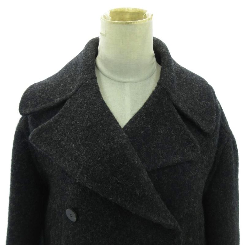 Christian DIOR Wool Melton P Coat Pea Coat Jacket Short Length F36 Gray 1104 AA