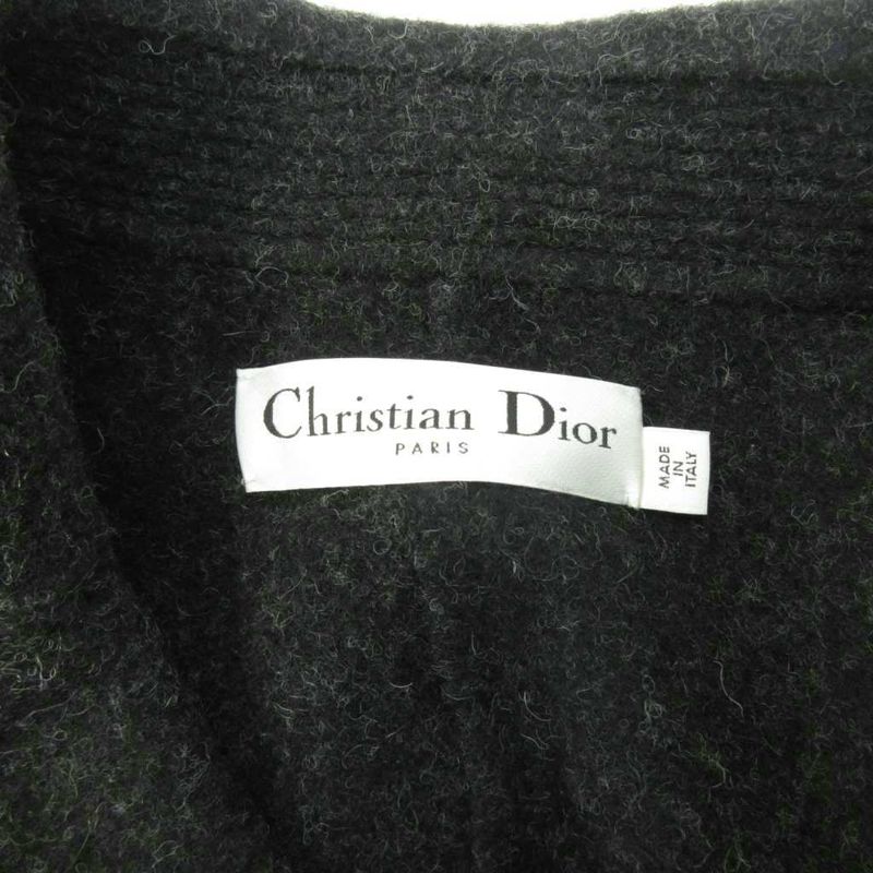 Christian DIOR Wool Melton P Coat Pea Coat Jacket Short Length F36 Gray 1104 AA