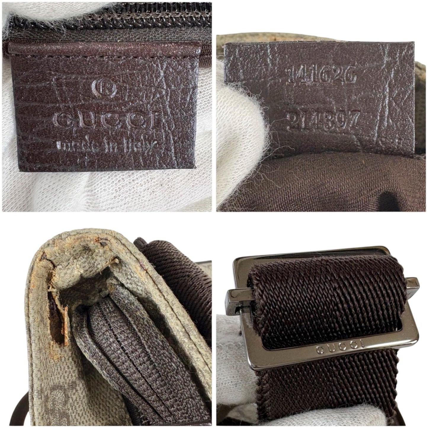 Gucci Crossbody Bag Shoulder Bag Gg Supreme Beige Brown Pvcleather