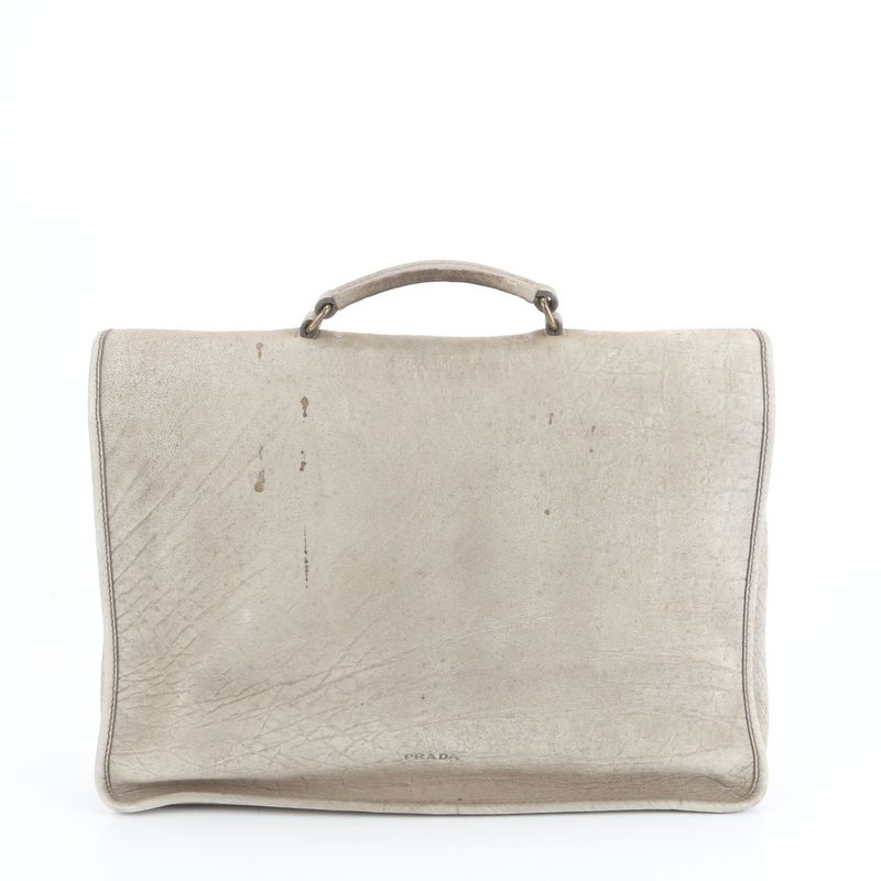 Prada Elephant Leather Business Bag Folding Umbrella Set Document Bag Briefcase