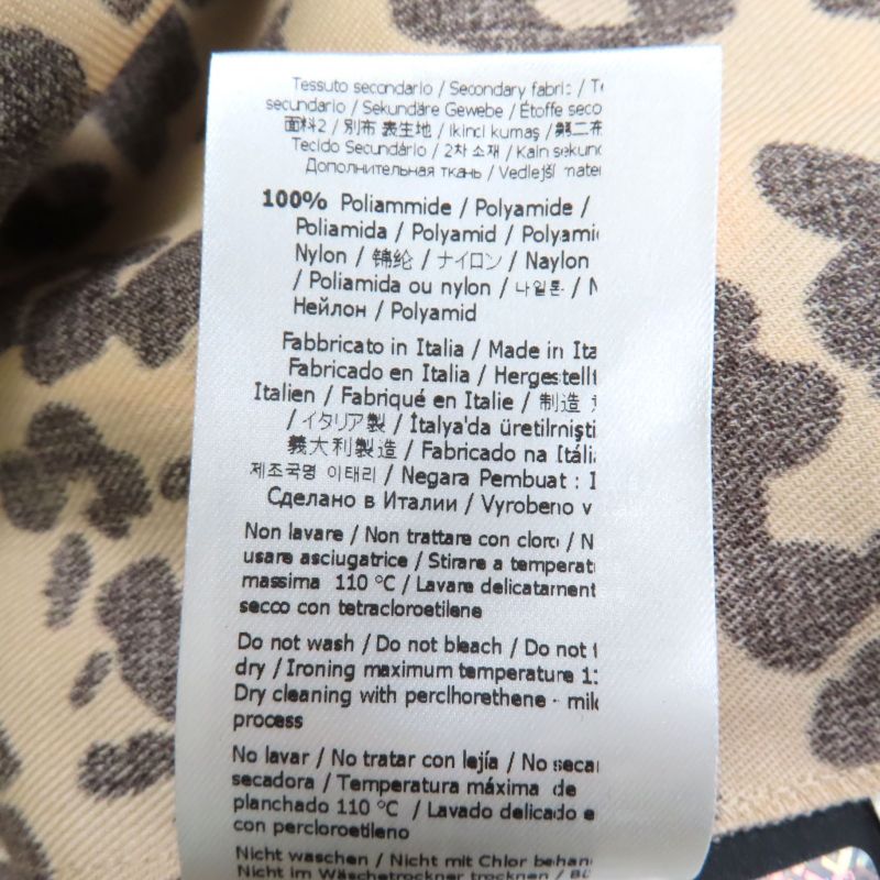 Fendi 2020 Fda928 100% Wool Waist Shape Leopard Pattern Seventh Sleeve Dress