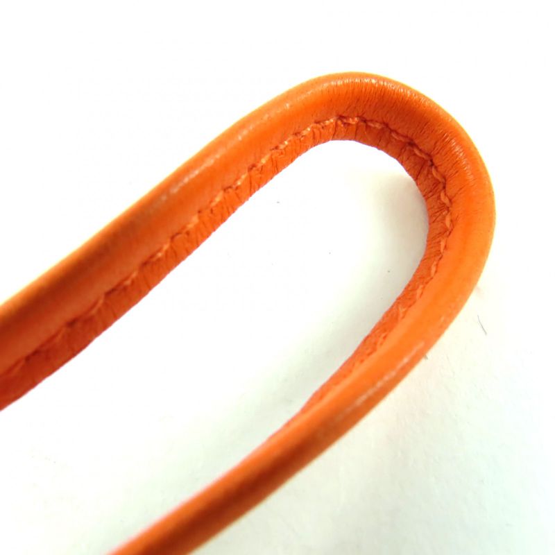 Hermes Petit H Petit Ashe Charm Owl Leather Silk Bagcharm Orange Pink With