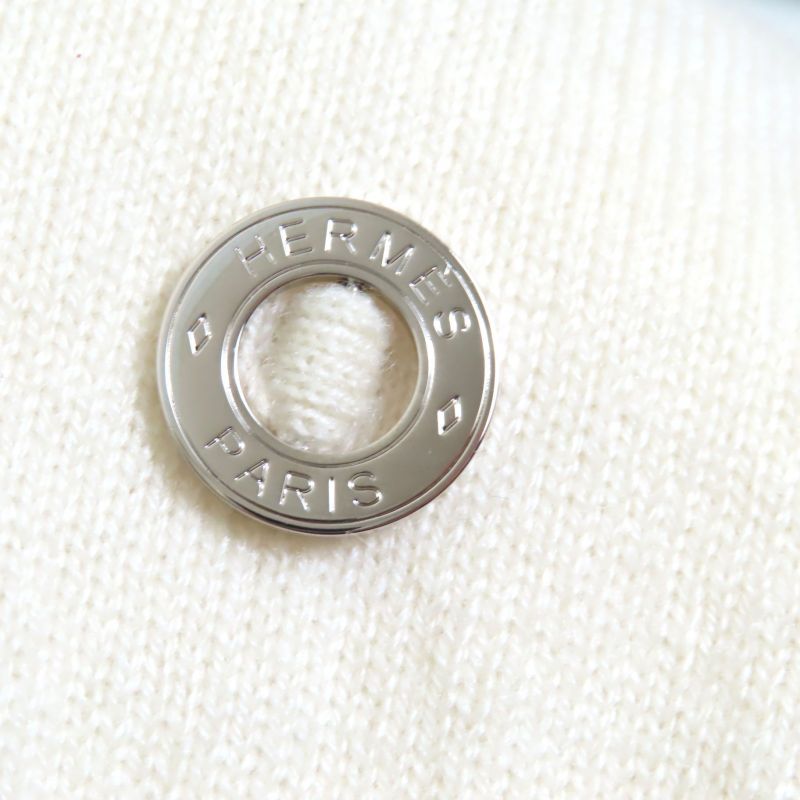 Hermes 24SS 4e2600d1 100% Cashmere Silver Hardware Canadian Button Short
