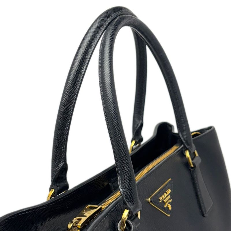Prada Saffiano Leather 2-Way Bag Handbag Black
