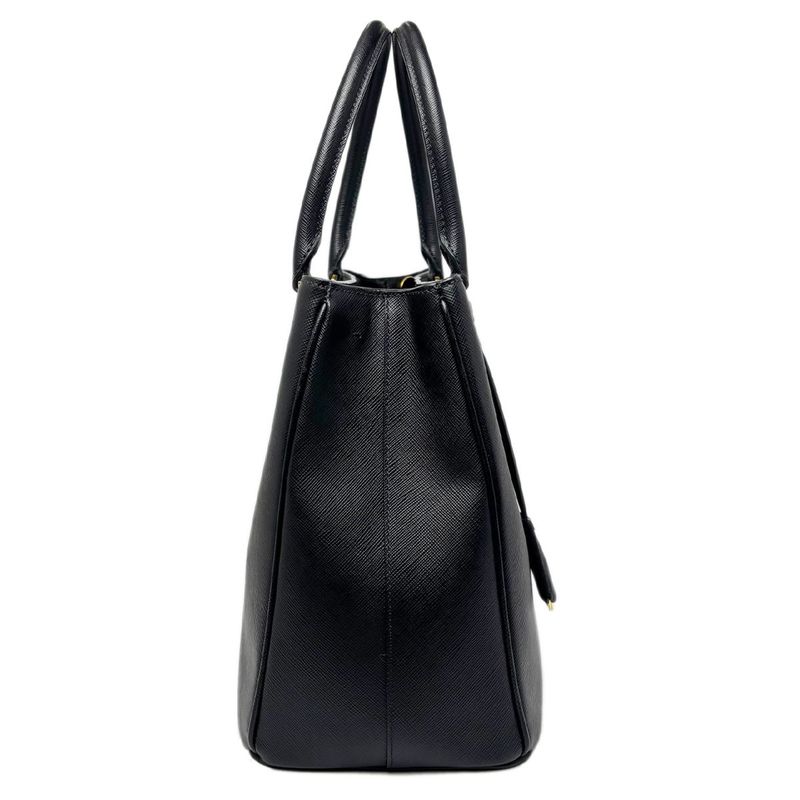 Prada Saffiano Leather 2-Way Bag Handbag Black