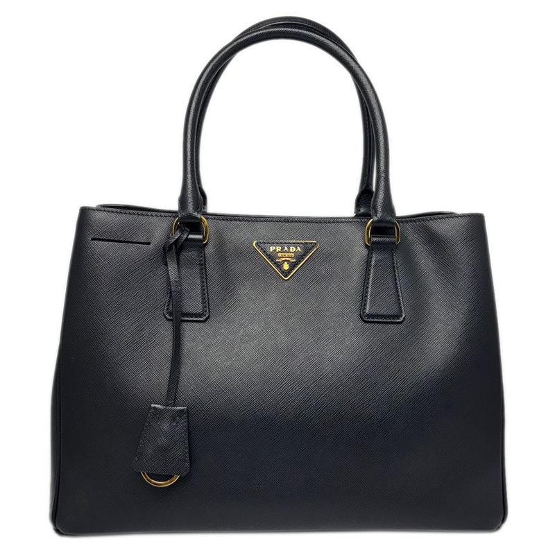 Prada Saffiano Leather 2-Way Bag Handbag Black