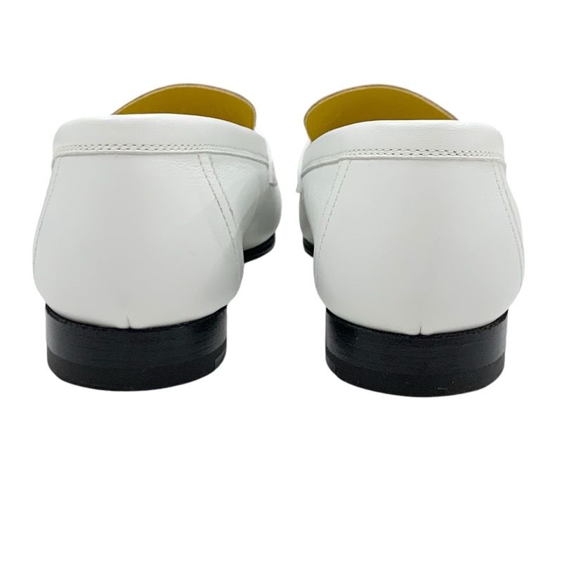 Hermes Paris Loafers Leather Shoes Leather White Beige White Gold Moccasins