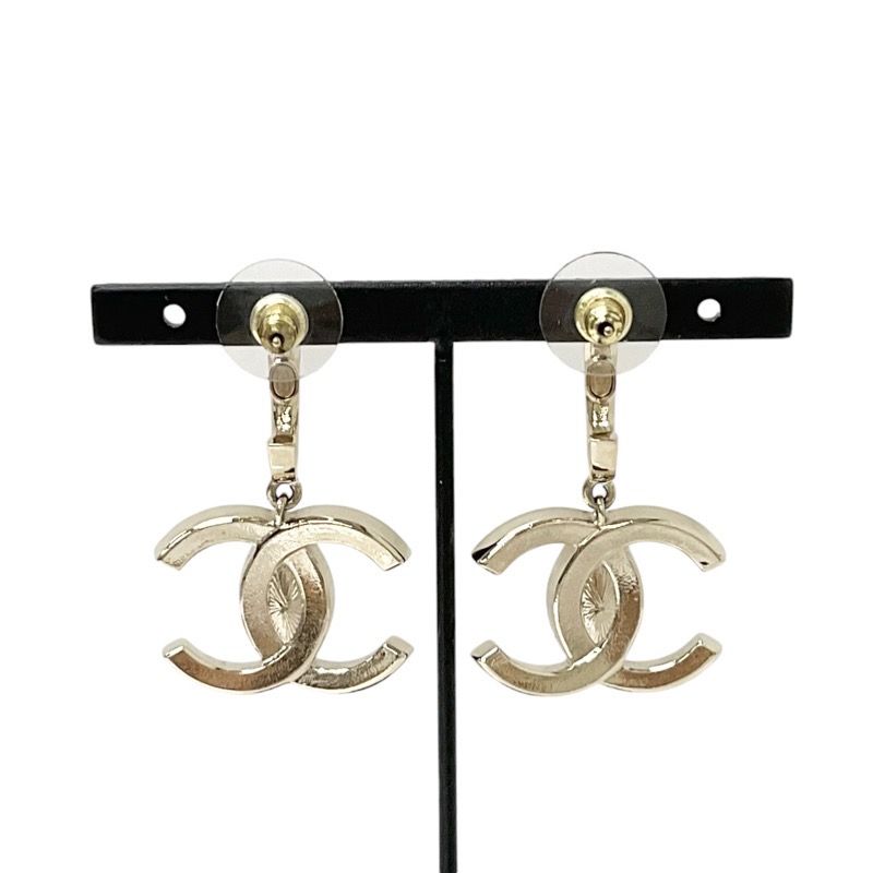Chanel Earrings Earring Gold Coco Mark Rhinestone