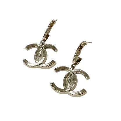 Chanel Earrings Earring Gold Coco Mark Rhinestone