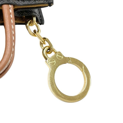 Celine Charm Brown White Gold Triomphe Canvas Logo Micro Vertical Cabas