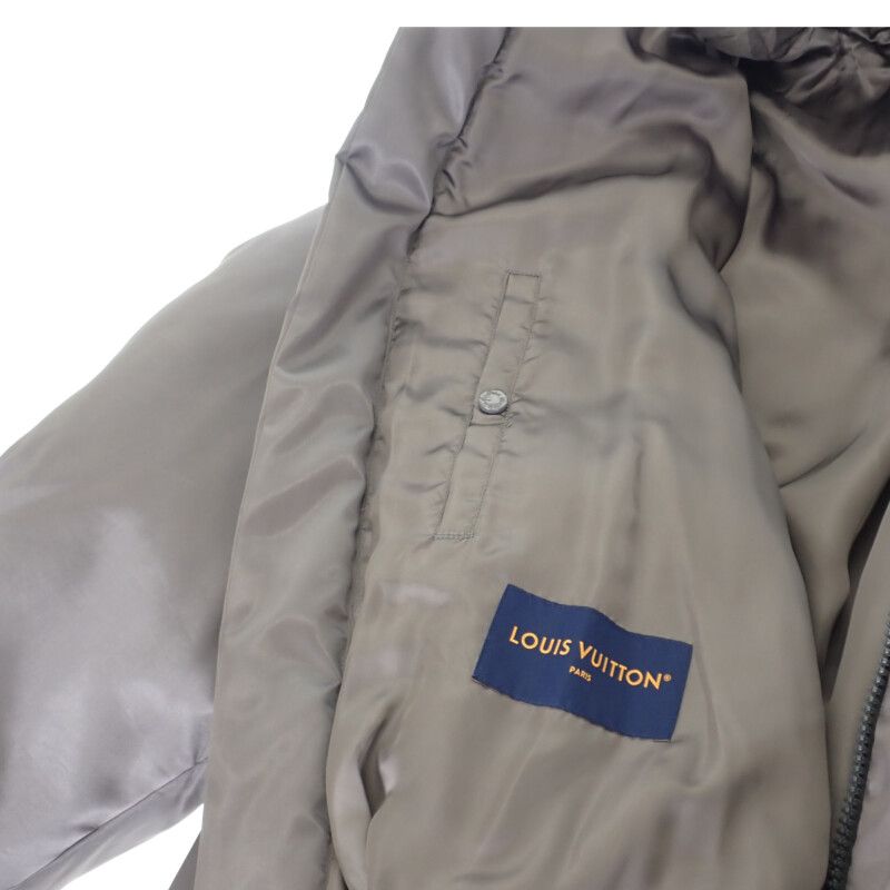 Louis Vuitton LV Embroidery Oversize Bomber Jacket 50 Blouson Nylon Gray Men's