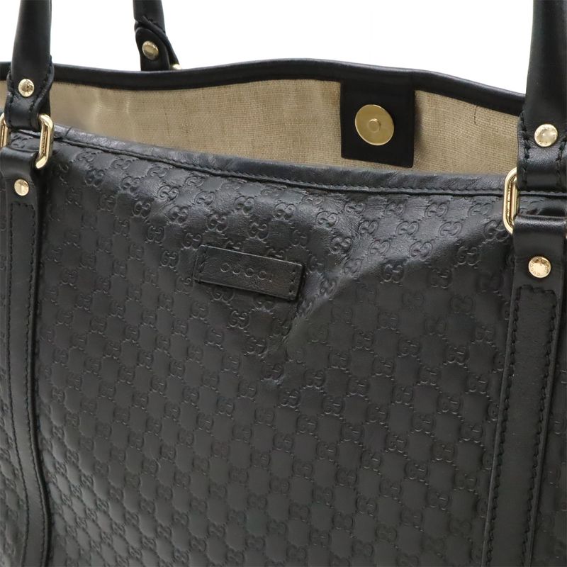 Gucci Micro Guccissima Tote Bag Shoulder Bag Semi Shoulder Leather Black Outlet
